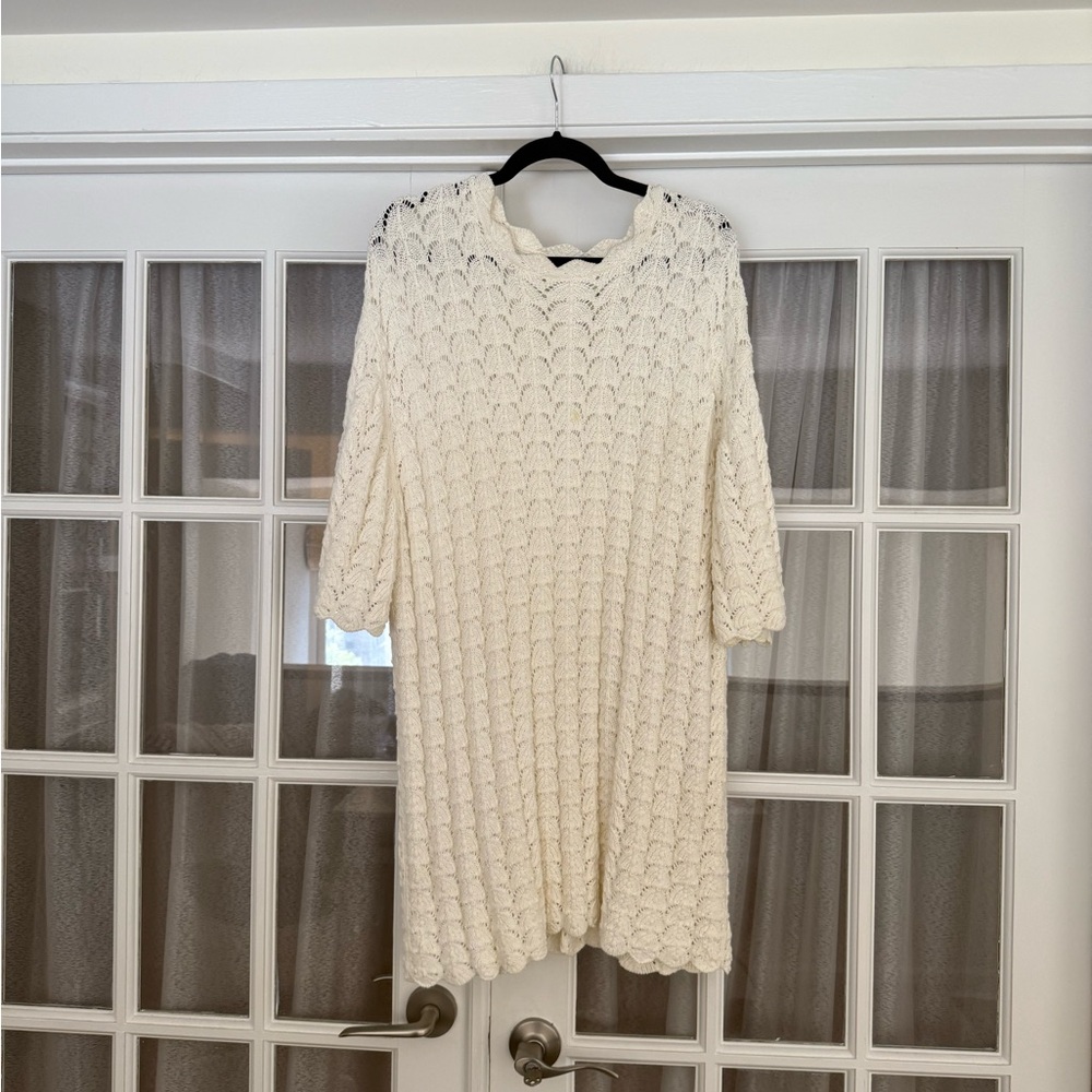 Loulou Studio Cream Crochet Knit Women's Dress